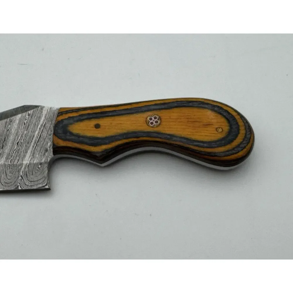 Handmade Damascus Steel Fixed Blade Knife w/ Leather Sheath – Pakistan Made NEW